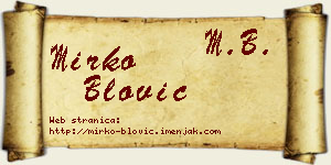 Mirko Blović vizit kartica
